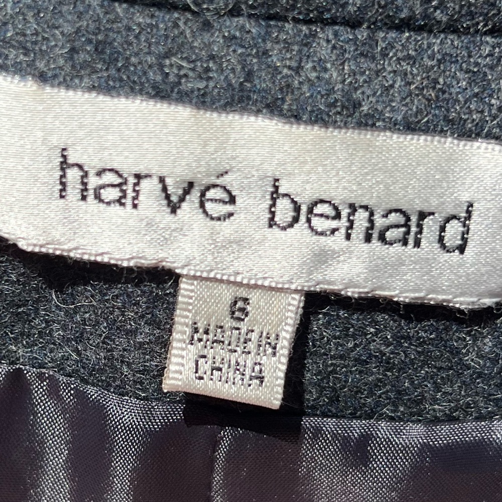 🌻Harve Benard Classic Grey Wool Blend Double Breasted Cropped Pea Blazer Coat 6 - Picture 11 of 12